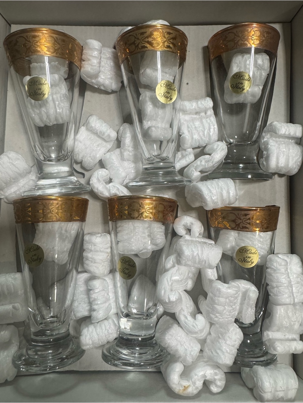 Made in Italy Gold Rim Glass Espresso Liqueur Set - Clear